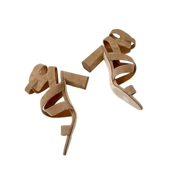 Franco Sarto Tristan Block Heel Sandal 8.5 Tan NEW - Picture 3 of 10